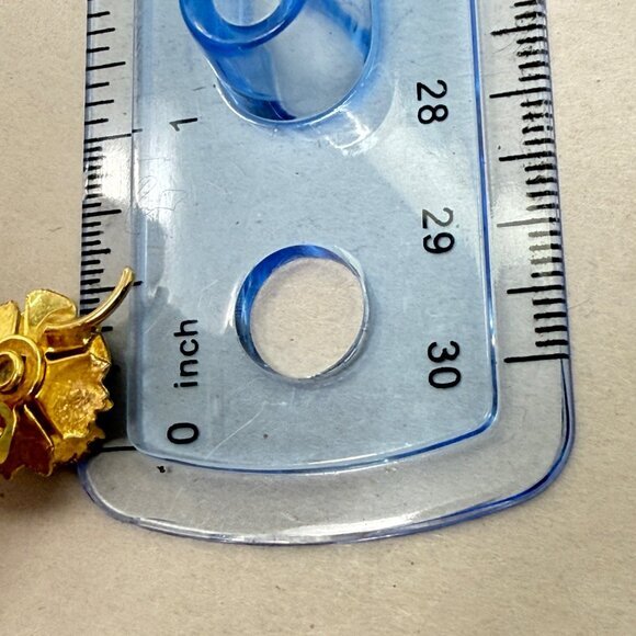 Vintage‎ Flower Earrings Clip-On Imitation Pearl Gold-Tone Dainty Feminine Retro - Picture 7 of 7